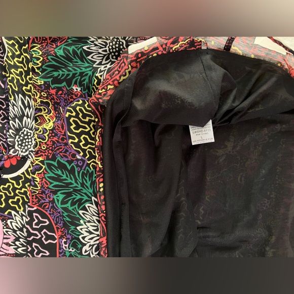 Sheer Colorful Print Dress V Neck and Back Tie - Picture 5 of 10